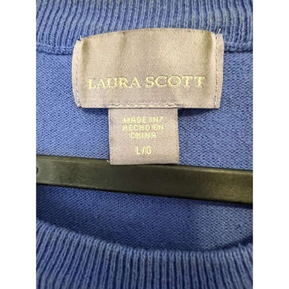 LAURA SCOTT Blue Women Size large Women's blue classic sweater - Picture 9 of 9